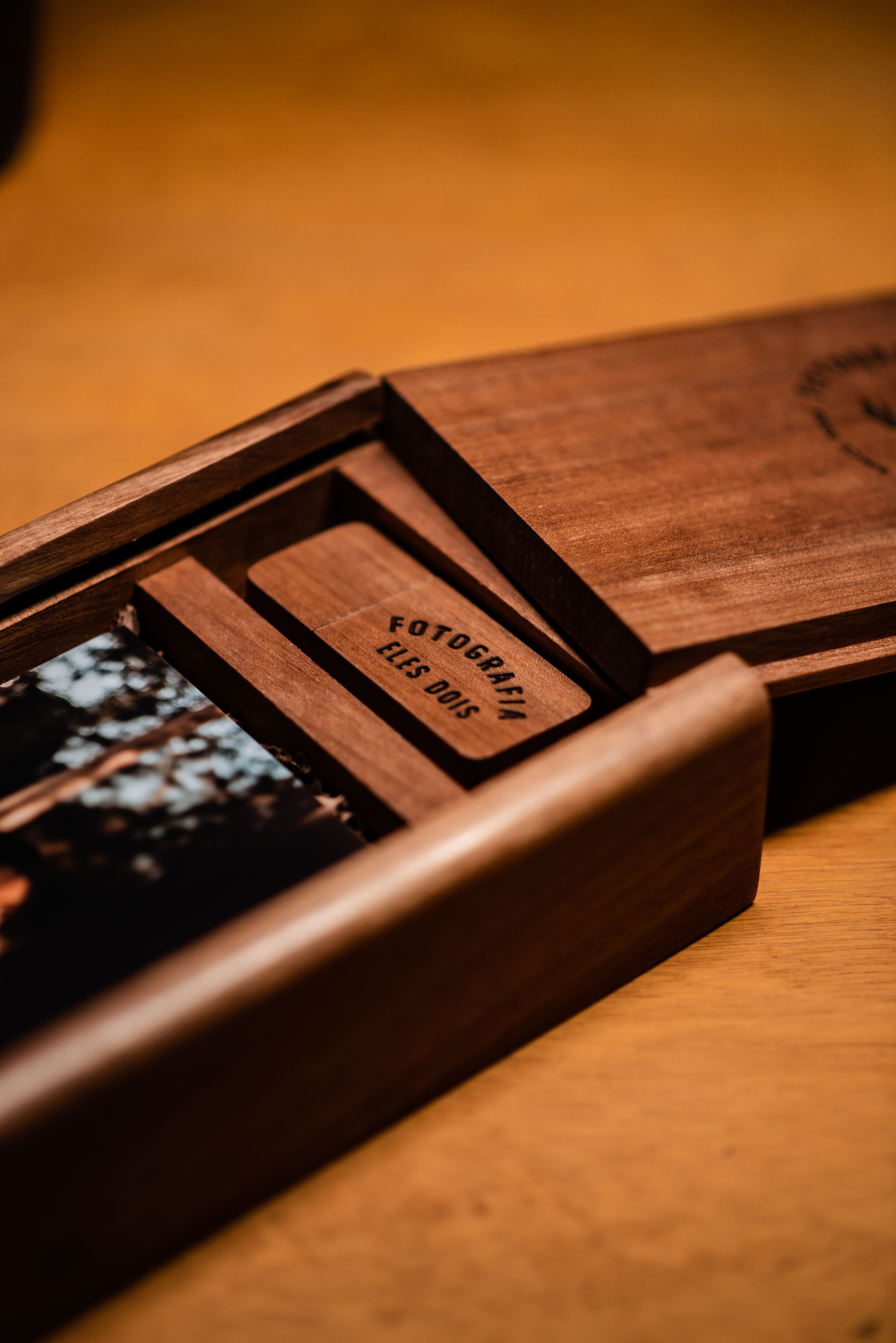 Engraved wooden keepsake box